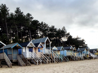 Beach huts at Wells in North Norfolk
